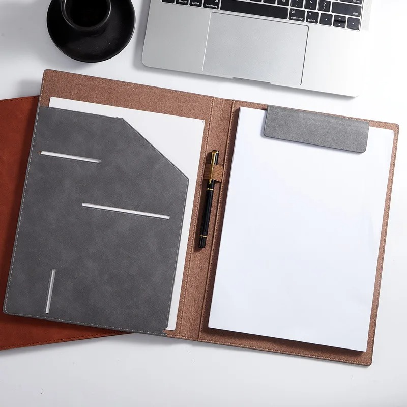 Leather Work Folder - Siyah A4 Konferans Deri Portföy Klasörü