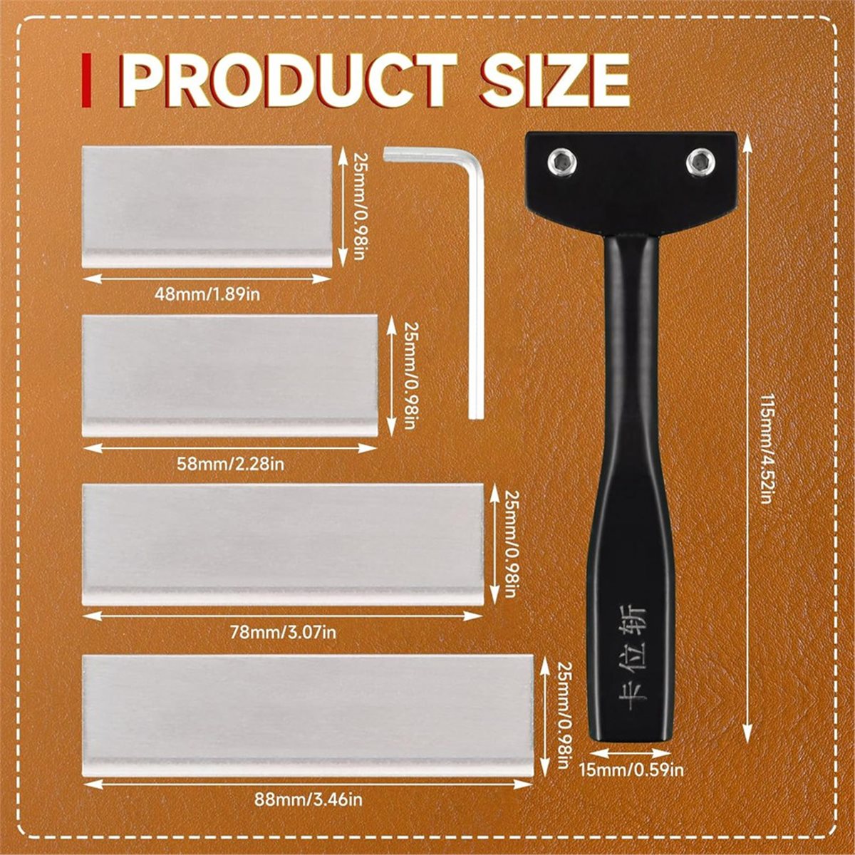 Leatherwork Knife - DT38 Profesyonel Karbon Çelik Deri Bıçağı,