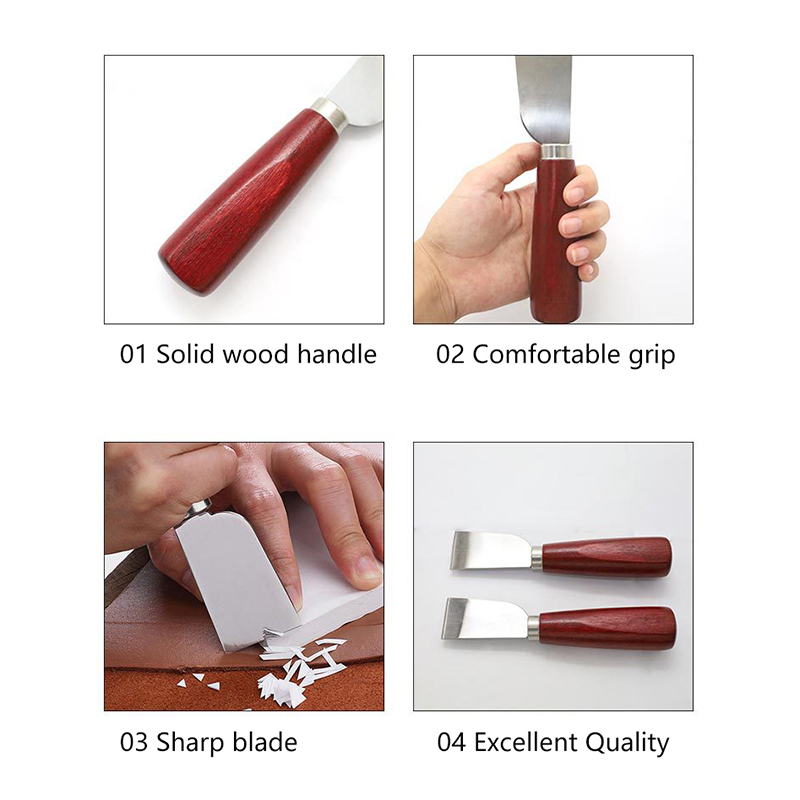 Leatherwork Knife - Ahşap Saplı Kendin Yap Deri İşleme