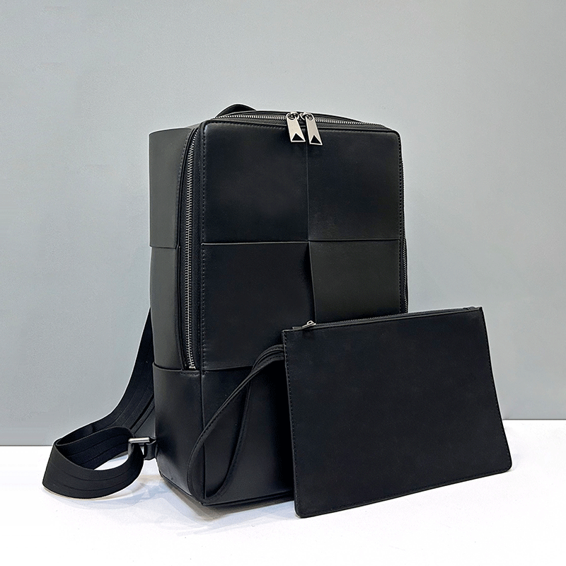 Leatherwork Bag - Şık, Geniş Hacimli, Deri Dokuma, İş
