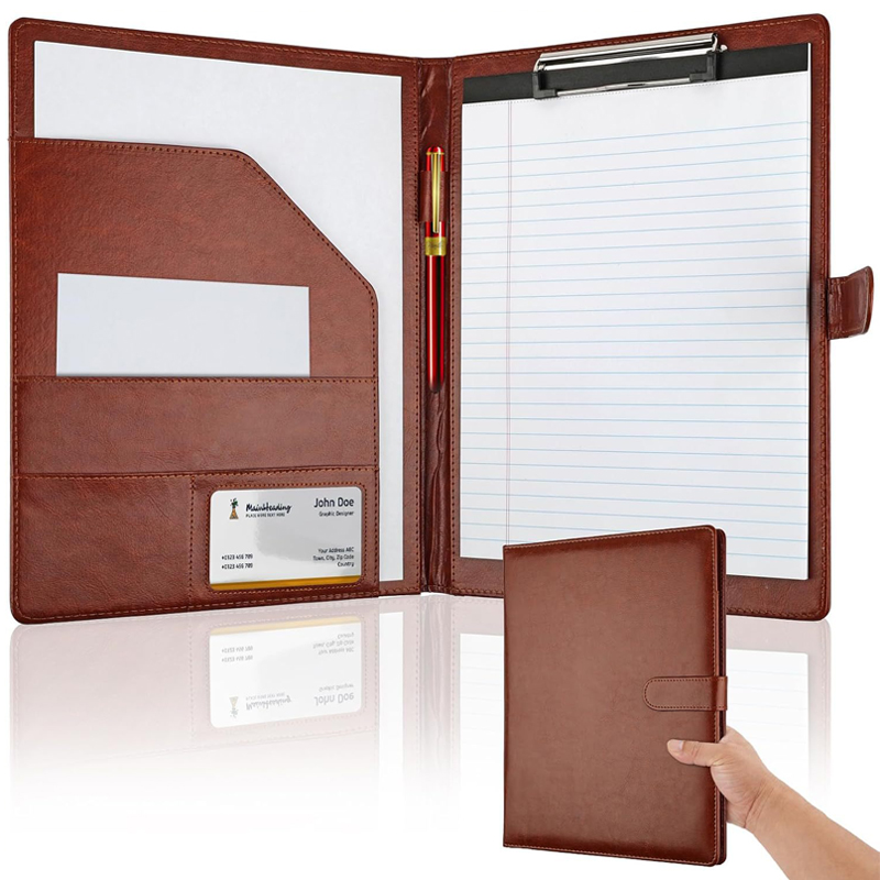 Leather Work Folder - Çok Fonksiyonlu A4 Deri Konferans Dosyası,