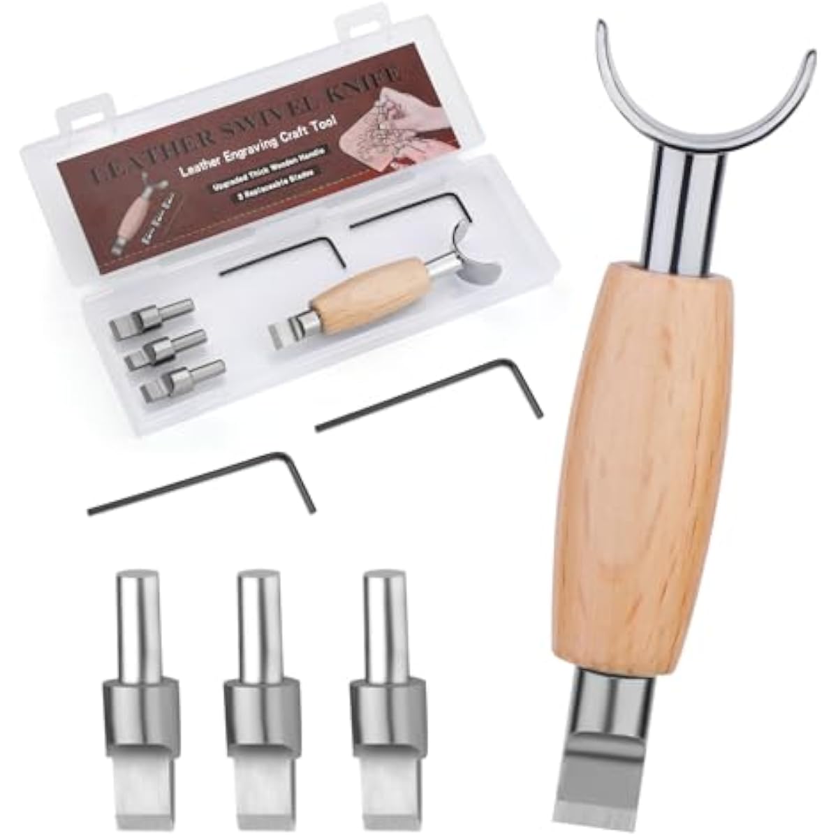 Leatherwork Knife - Deri Döner Bıçak, 3 Adet Değiştirilebilir