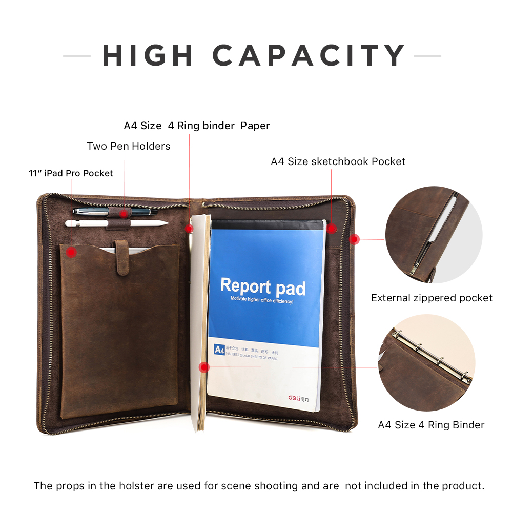 Lüks Retro A4 dana iş deri por - Leather Work Folder incelemesi ve fiyatı