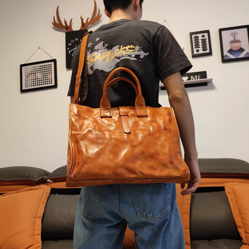 Basit Vintage Hakiki Deri erke - Leather Work Bag Laptop incelemesi ve fiyatı