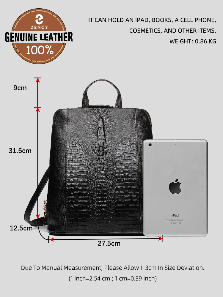 Zency Kadın Timsah Derisi Sırt - Leatherwork Bag incelemesi ve fiyatı