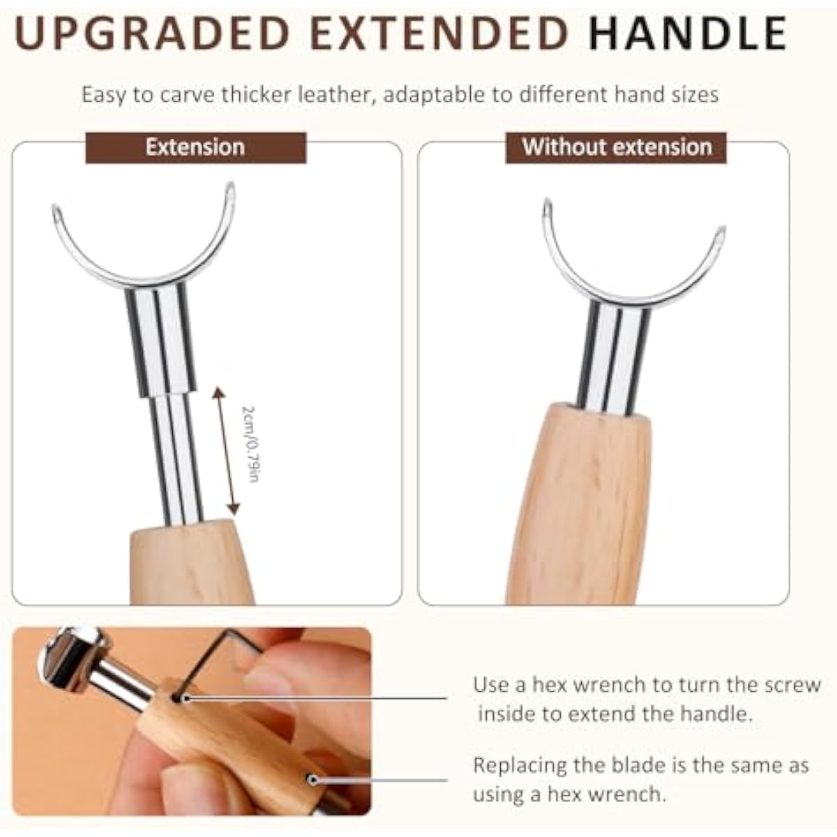 Deri Döner Bıçak, 3 Adet Değiş - Leatherwork Knife incelemesi ve fiyatı